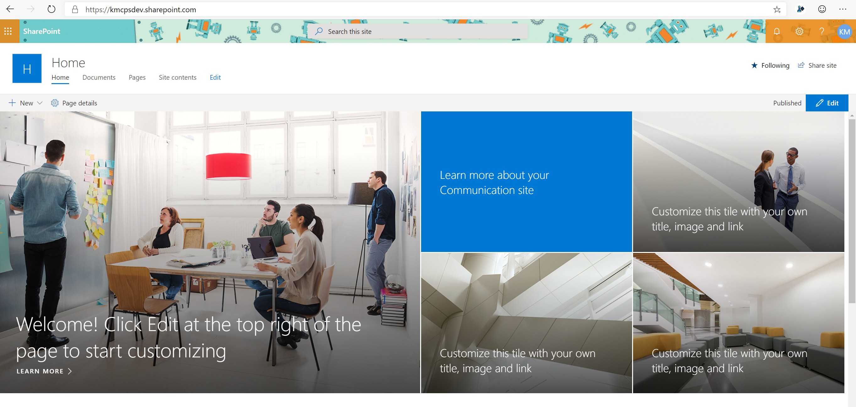 Communications Site at root